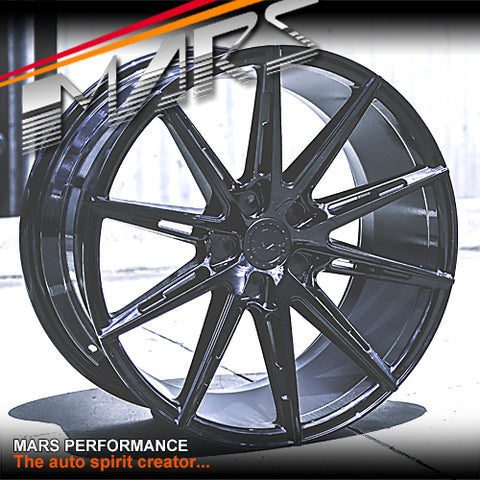 MARS MP-M2 Gloss Black 19 inch Multi Spork Concave Alloy Wheels Rims 5x120