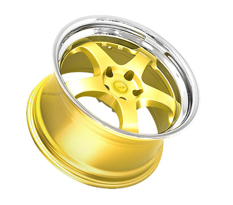 MARS MP-S1 4x 18 Inch Gold Face with deep Chrome dish Alloy Wheels Rims 5x114.3
