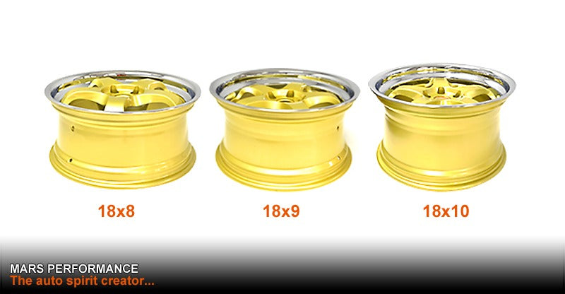 MARS MP-S1 4x 18 Inch Gold Face with deep Chrome dish Alloy Wheels Rims 5x114.3