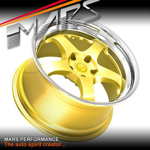 MARS MP-S1 4x 18 Inch Gold Face with deep Chrome dish Alloy Wheels Rims 5x114.3