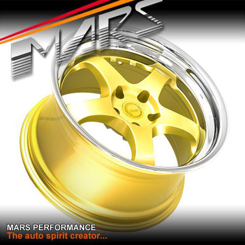 MARS MP-S1 4x 18 Inch Gold Face with deep Chrome dish Alloy Wheels Rims 5x114.3
