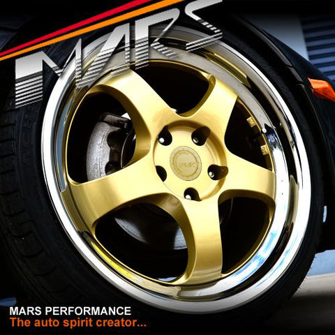 MARS MP-S1 4x 18 Inch Gold Face with deep Chrome dish Alloy Wheels Rims 5x114.3