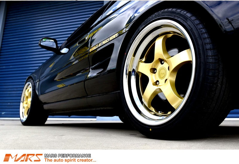 MARS MP-S1 4x 18 Inch Gold Face with deep Chrome dish Alloy Wheels Rims 5x114.3