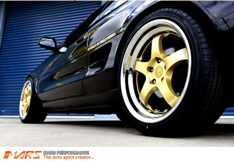 MARS MP-S1 4x 18 Inch Gold Face with deep Chrome dish Alloy Wheels Rims 5x114.3