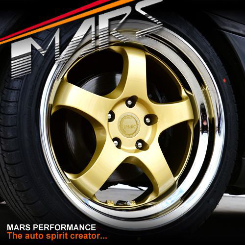 MARS MP-S1 4x 18 Inch Gold Face with deep Chrome dish Alloy Wheels Rims 5x114.3