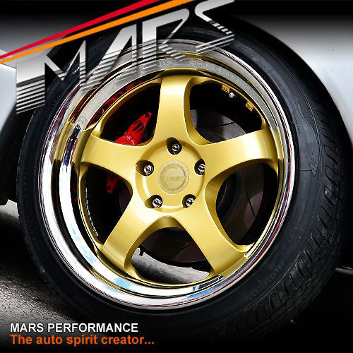 MARS MP-S1 4x 18 Inch Gold Face with deep Chrome dish Alloy Wheels Rims 5x114.3