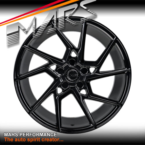 MARS MP-T4 Gloss Black 20 Inch Twist Spork Concave Alloy Wheels Rims 5x120