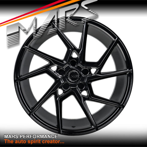 MARS MP-T4 Gloss Black 20 Inch Twist Spork Concave Alloy Wheels Rims 5x120