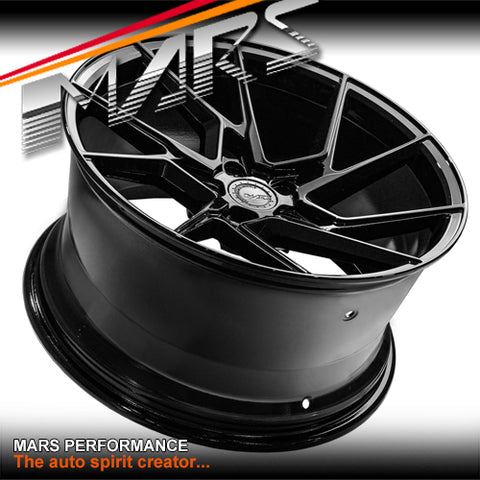 MARS MP-T4 Gloss Black 20 Inch Twist Spork Concave Alloy Wheels Rims 5x120