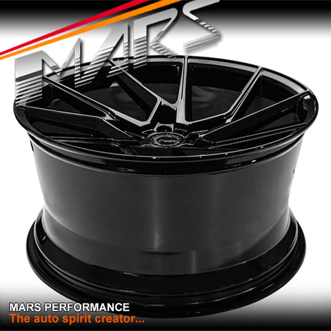 MARS MP-T4 Gloss Black 20 Inch Twist Spork Concave Alloy Wheels Rims 5x120