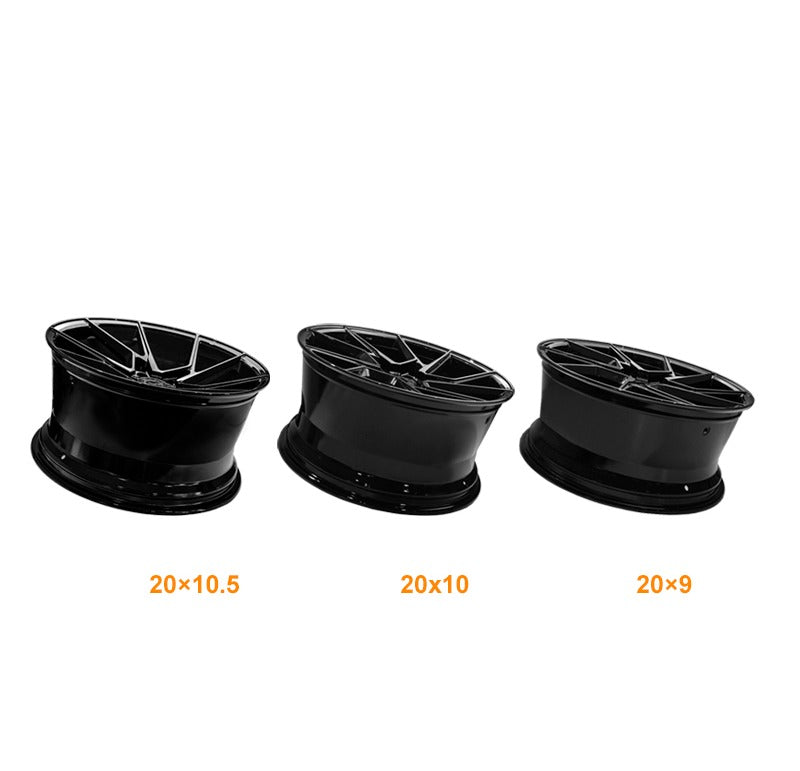 MARS MP-T4 Gloss Black 20 Inch Twist Spork Concave Alloy Wheels Rims 5x120
