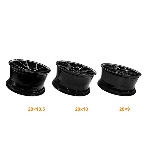 MARS MP-T4 Gloss Black 20 Inch Twist Spork Concave Alloy Wheels Rims 5x120