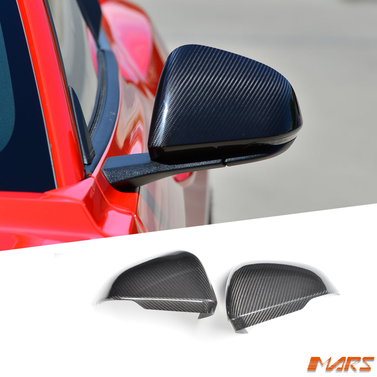 FloKraft Dry Carbon Fibre Mirror Cap Covers for Ford Mustang FM FN 2015-2022