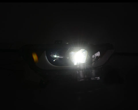 Black Full LED DRL Dual Beam Head Lights for Ford Mustang FM Coupe 2015-2017