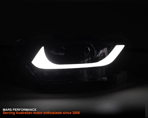 Black Full LED DRL Dual Beam Head Lights for Ford Mustang FM Coupe 2015-2017
