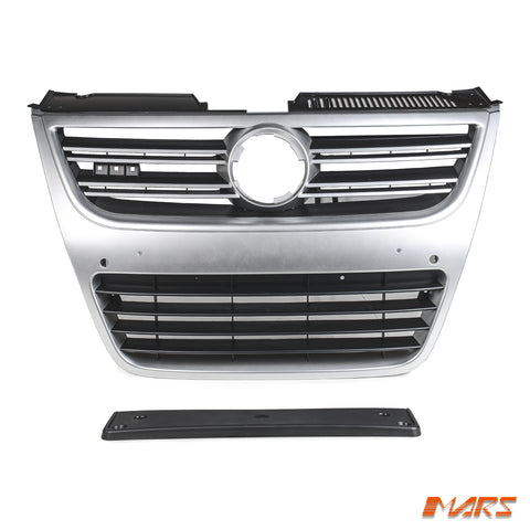 Matt Silver Front Bumper Bar Grille Grill Bodykit for VW Volkswagen Passat R36 B6 2006-2010