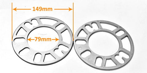 2x Mars Performance wheels Universal Aluminium 3 mm Wheel Spacer Washer