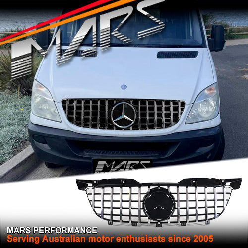 Chrome Black Panamericana Front Bumper Bar Grill Grille for Mercedes-Benz Sprinter NCV3 W906 2006-2013
