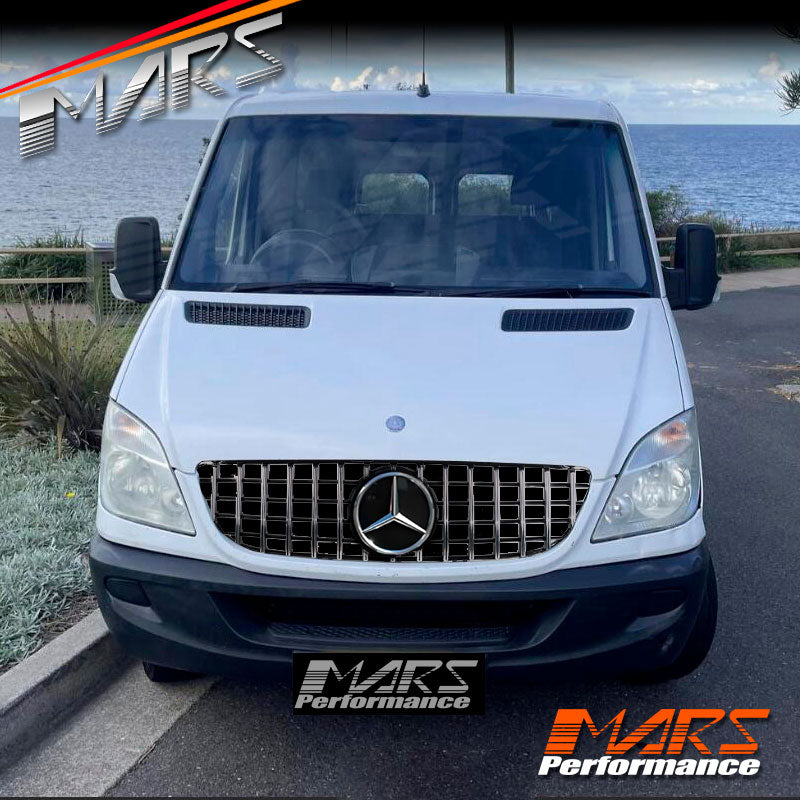 Chrome Black Panamericana Front Bumper Bar Grill Grille for Mercedes-Benz Sprinter NCV3 W906 2006-2013