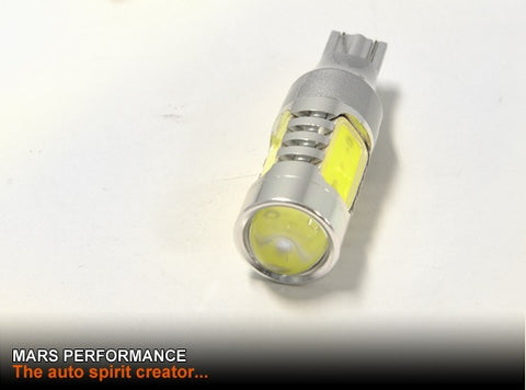 MARS Performance LED Reverse Bulbs illuminating a vehicle’s rear lights