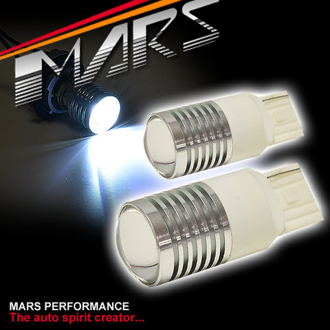 Packaging of 2x MARS Super Bright Torch Projector LED SMD T15 White Reverse Light Bulbs