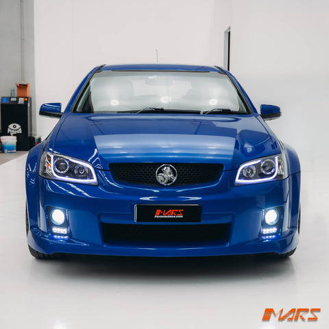 Black 3D DRL LED Projector Head Lights for Holden Commodore & HSV VE Series 1 2006-2009