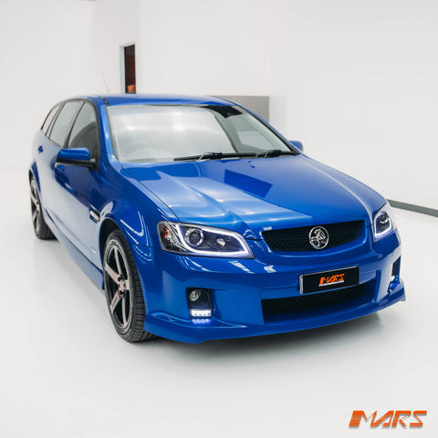 Black 3D DRL LED Projector Head Lights for Holden Commodore & HSV VE Series 1 2006-2009