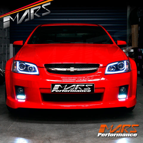 Black 3D DRL LED Projector Head Lights for Holden Commodore & HSV VE Series 1 2006-2009