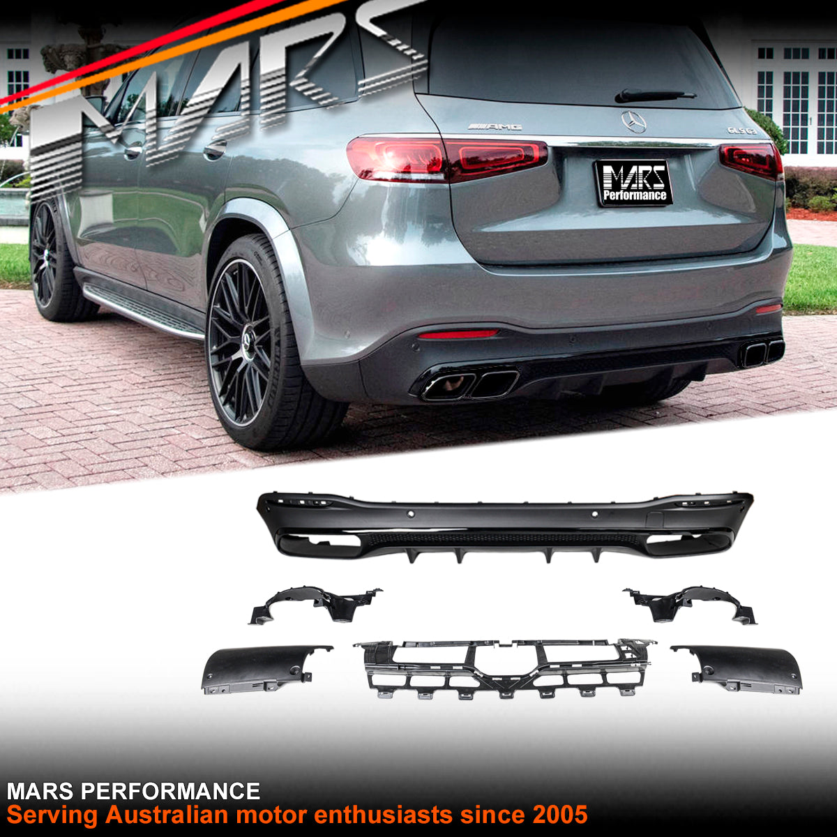 Benz Gls Rear GLS63-S Style Rear Bumper bar Diffuser Bodykit for Mercedes-Benz GLS ...