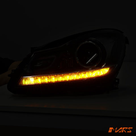 AMG C63 Style Projector DRL Head Lights for Mercede - Benz C - Class W204 C204 2011 - 2014 - Mars Performance