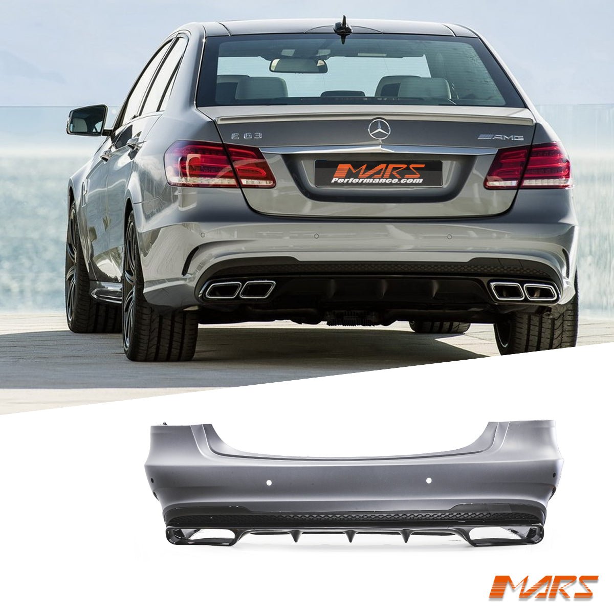 AMG E63 - S Style Rear Bumper bar Bodykit & Diffuser for Mercedes - Benz E - Class Sedan W212 2014 - 2016 - Mars Performance