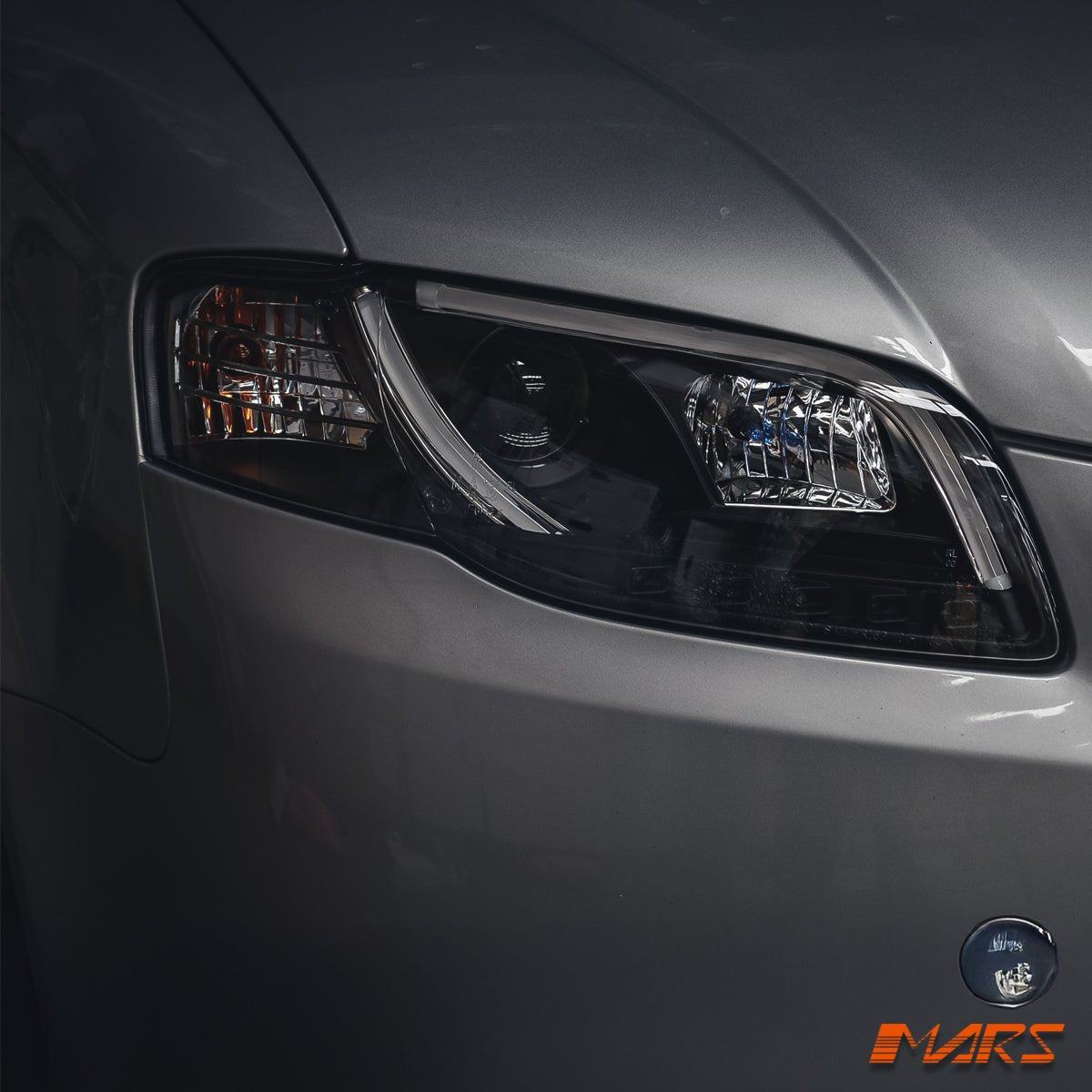 Black 3D Day - Time LED Stripe DRL Projector Head Lights for AUDI A4 S4 RS4 B7 2005 - 2008 - Mars Performance