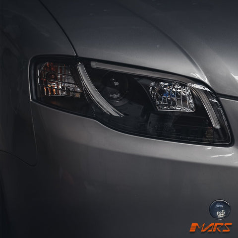 Black 3D Day - Time LED Stripe DRL Projector Head Lights for AUDI A4 S4 RS4 B7 2005 - 2008 - Mars Performance