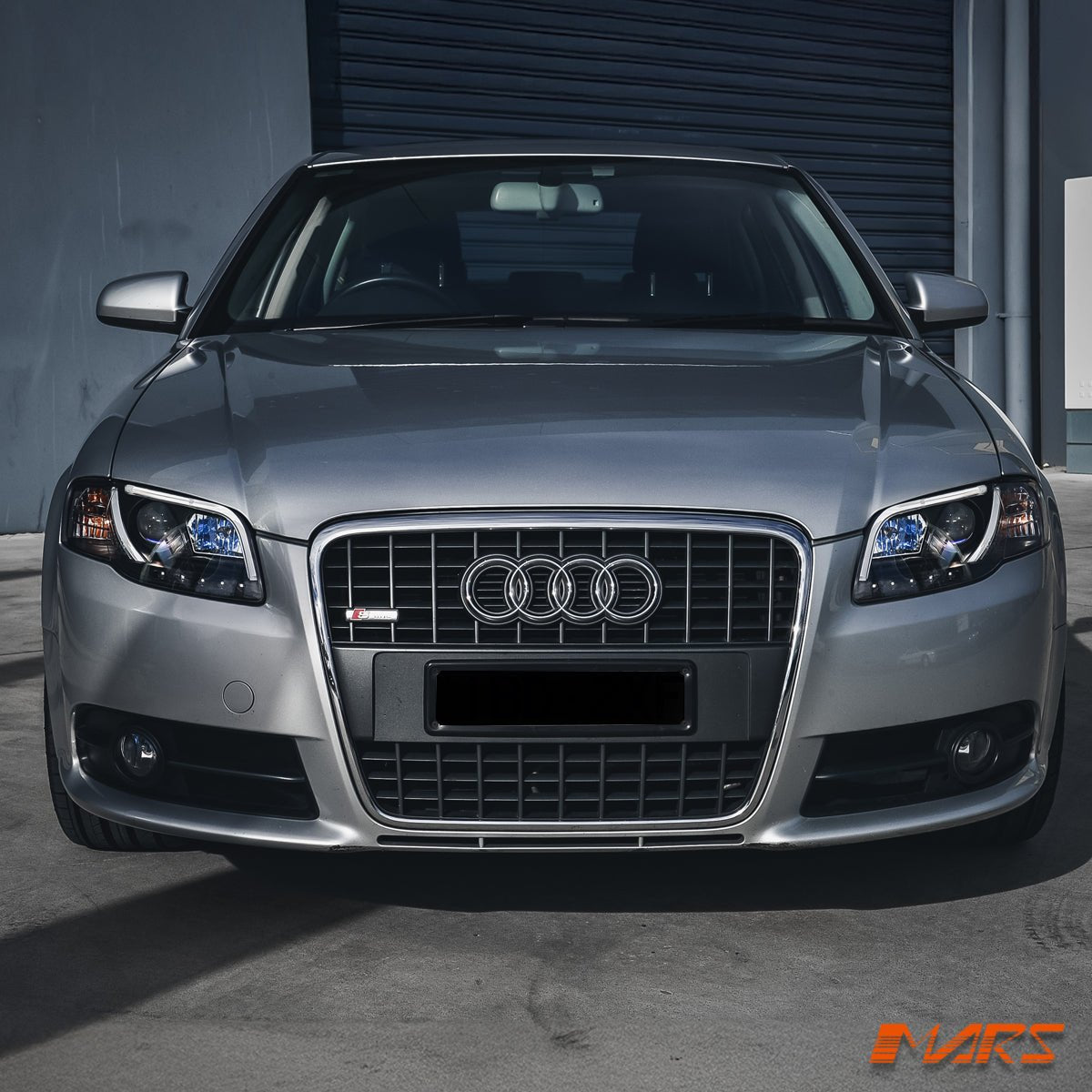 Black 3D Day - Time LED Stripe DRL Projector Head Lights for AUDI A4 S4 RS4 B7 2005 - 2008 - Mars Performance