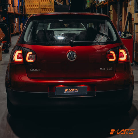 Black 3D Full LED Tail lights for VolksWagen VW Golf V Hatch MK - 5 2004 - 2009 - Mars Performance