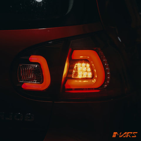 Black 3D Full LED Tail lights for VolksWagen VW Golf V Hatch MK - 5 2004 - 2009 - Mars Performance