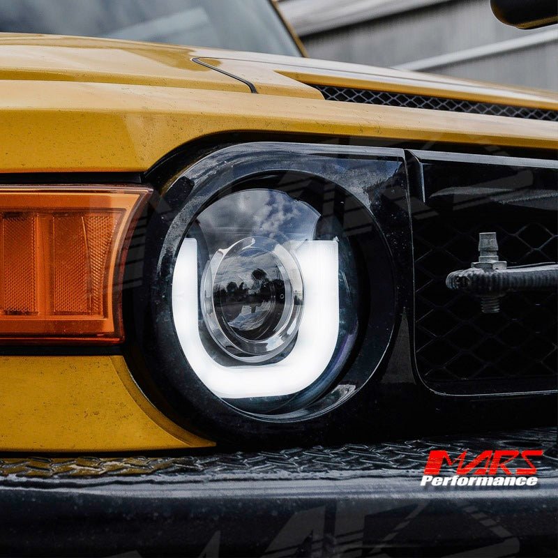 Black 3D LED Day - Time DRL Dual Beam Projector Head Lights for Toyota FJ - Cruiser 2006 - 2022 - Mars Performance