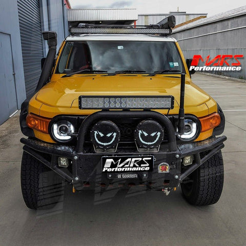 Black 3D LED Day - Time DRL Dual Beam Projector Head Lights for Toyota FJ - Cruiser 2006 - 2022 - Mars Performance