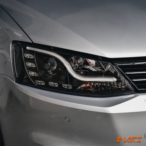 Black 3D LED DRL Projector Head Lights for VolksWagen VW Jetta 1B 2011 - 2017 - Mars Performance