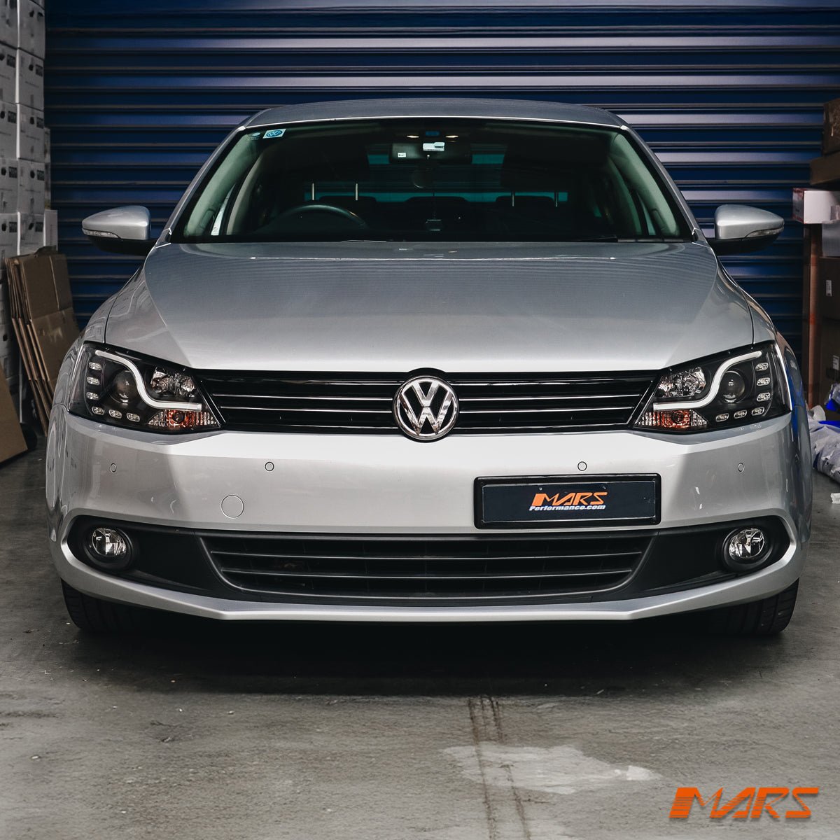 Black 3D LED DRL Projector Head Lights for VolksWagen VW Jetta 1B 2011 - 2017 - Mars Performance