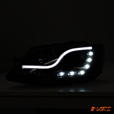 Black 3D LED DRL Projector Head Lights for VolksWagen VW Jetta 1B 2011 - 2017 - Mars Performance