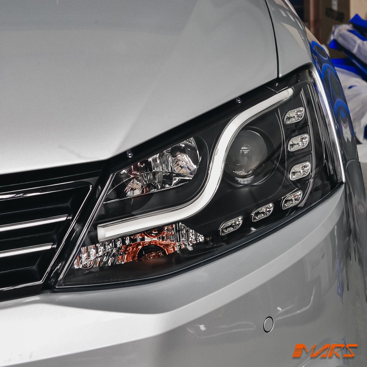 Black 3D LED DRL Projector Head Lights for VolksWagen VW Jetta 1B 2011 - 2017 - Mars Performance