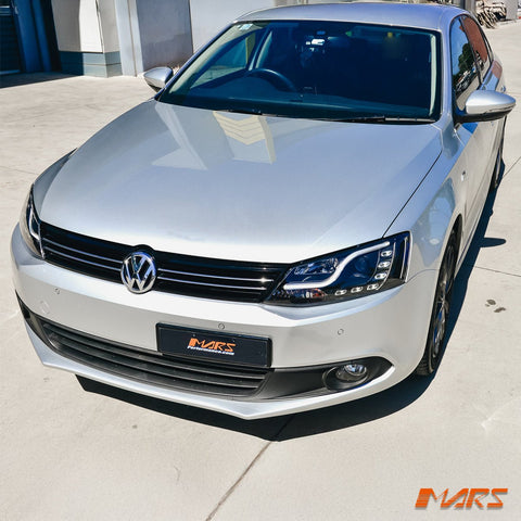Black 3D LED DRL Projector Head Lights for VolksWagen VW Jetta 1B 2011 - 2017 - Mars Performance