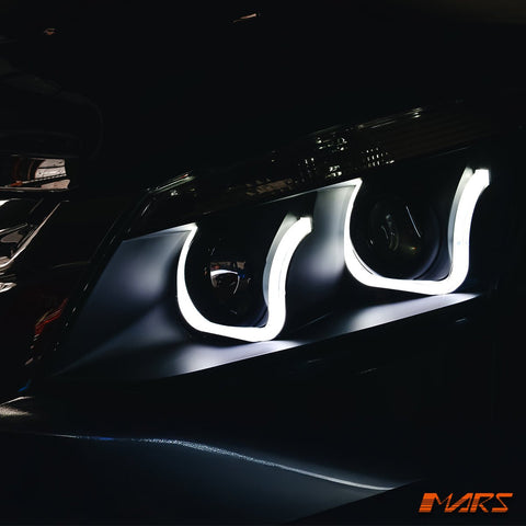 Black 3D LED Stripe & Projector Head Lights for ISUZU D - MAX UTE 2012 - 2016 - Mars Performance