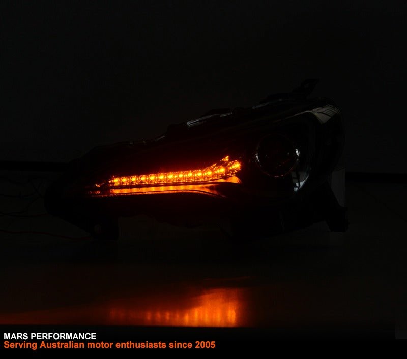 Black 3D Light Bar DRL & Full LED Dual Beam Head Lights with Sequential indicators for Toyota 86 ZN6 GT GTS & Subaru BRZ ZC6 - Mars Performance
