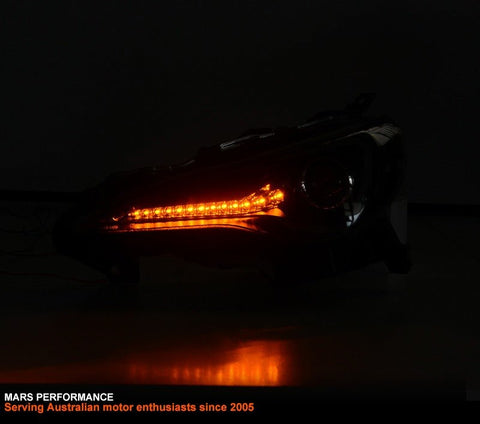 Black 3D Light Bar DRL & Full LED Dual Beam Head Lights with Sequential indicators for Toyota 86 ZN6 GT GTS & Subaru BRZ ZC6 - Mars Performance