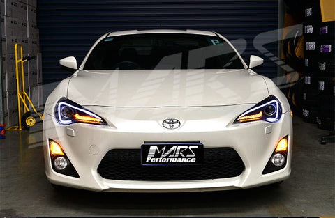 Black 3D Light Bar DRL & Full LED Dual Beam Head Lights with Sequential indicators for Toyota 86 ZN6 GT GTS & Subaru BRZ ZC6 - Mars Performance