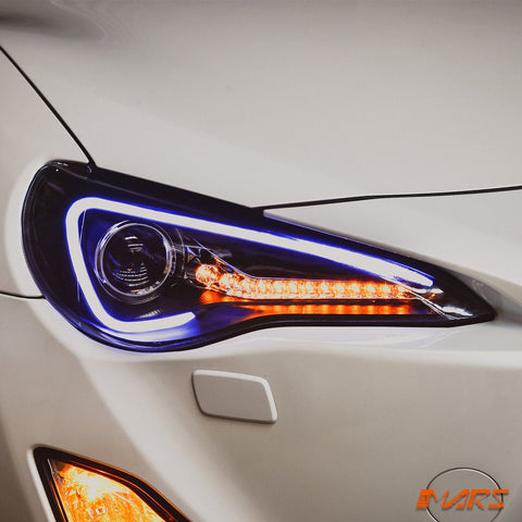 Black 3D Light Bar DRL Projector Head Lights with optional Sequential indicators for Toyota 86 ZN6 GTS & Subaru BRZ ZC6 2012 - 2021 - Mars Performance