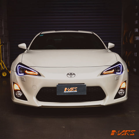 Black 3D Light Bar DRL Projector Head Lights with optional Sequential indicators for Toyota 86 ZN6 GTS & Subaru BRZ ZC6 2012 - 2021 - Mars Performance