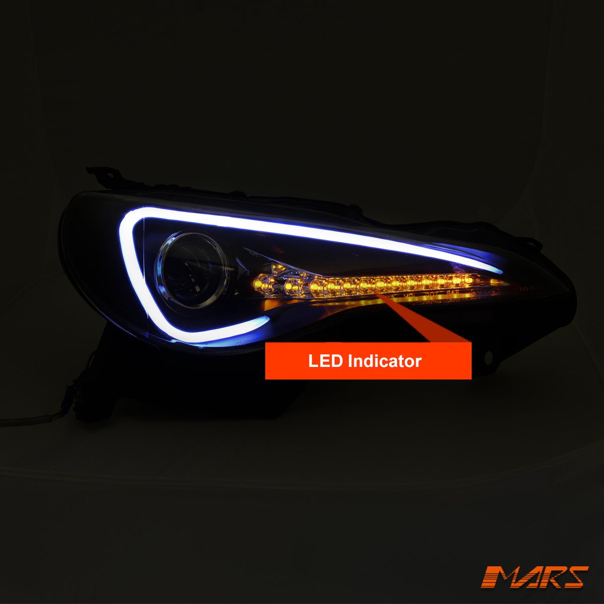 Black 3D Light Bar DRL Projector Head Lights with optional Sequential indicators for Toyota 86 ZN6 GTS & Subaru BRZ ZC6 2012 - 2021 - Mars Performance